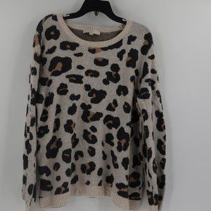 LOFT Leopard Print Pull Over Sweater Size XXL